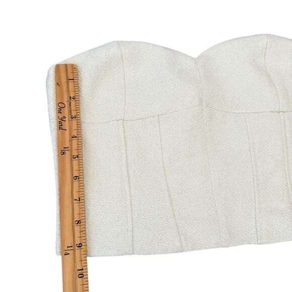 H&M Bustier Lined Corset Cream Women Top Old Money Style Office Wear Casual S - Picture 7 of 10